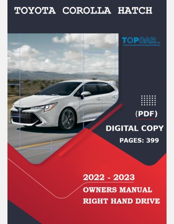 toyota corolla hatchback 2022-2023 owners manual